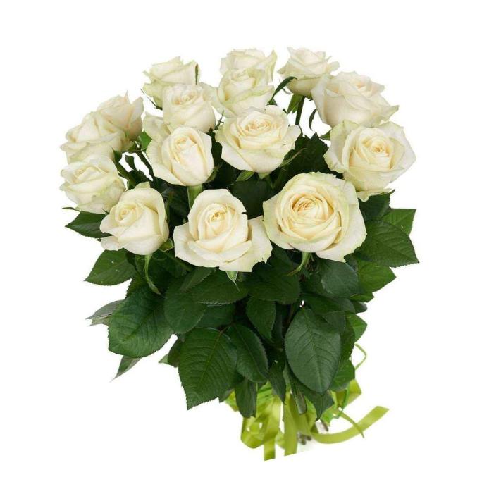 15 Белых роз с оформлением